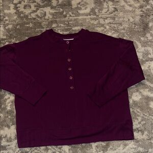 Athleta Rich Purple Button-Up Top